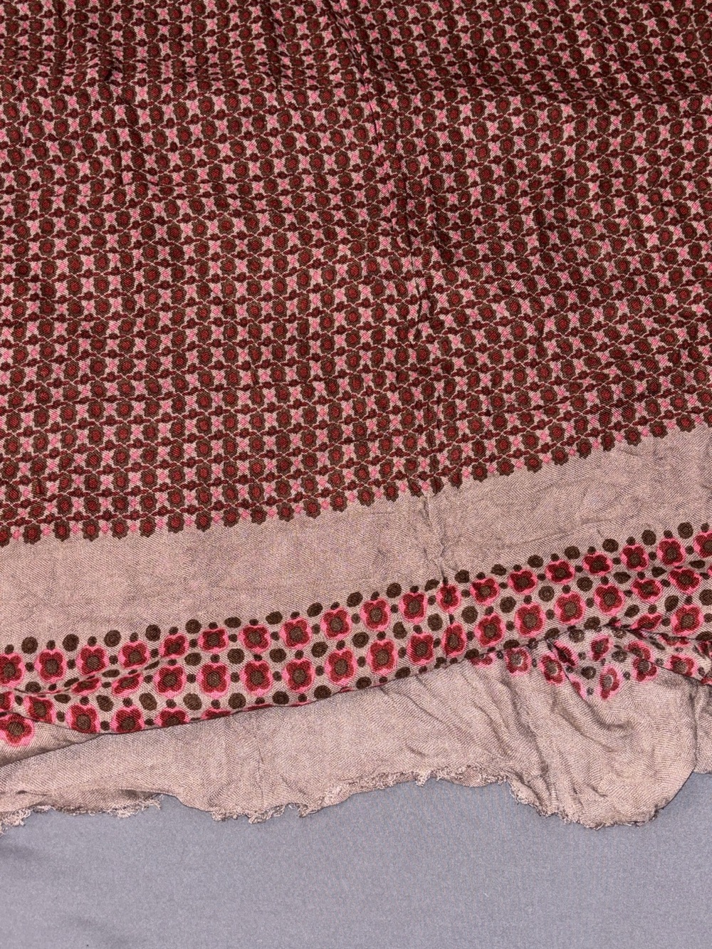 Marc Jacobs Pink and Burgundy Floral-Print Cotton Throw